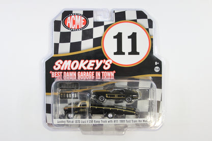 1970 Ford F-350 Ramp Truck with #11 1969 Ford Trans AM Mustang (Smokey Yunick)