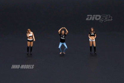 Liberty Walk Auto Salon Diorama, including LBWK Chrome and 3 figures