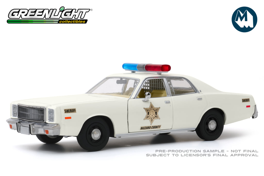 Greenlight 1:24 - 1977 Plymouth Fury / Hazzard County Sheriff – Modelmatic