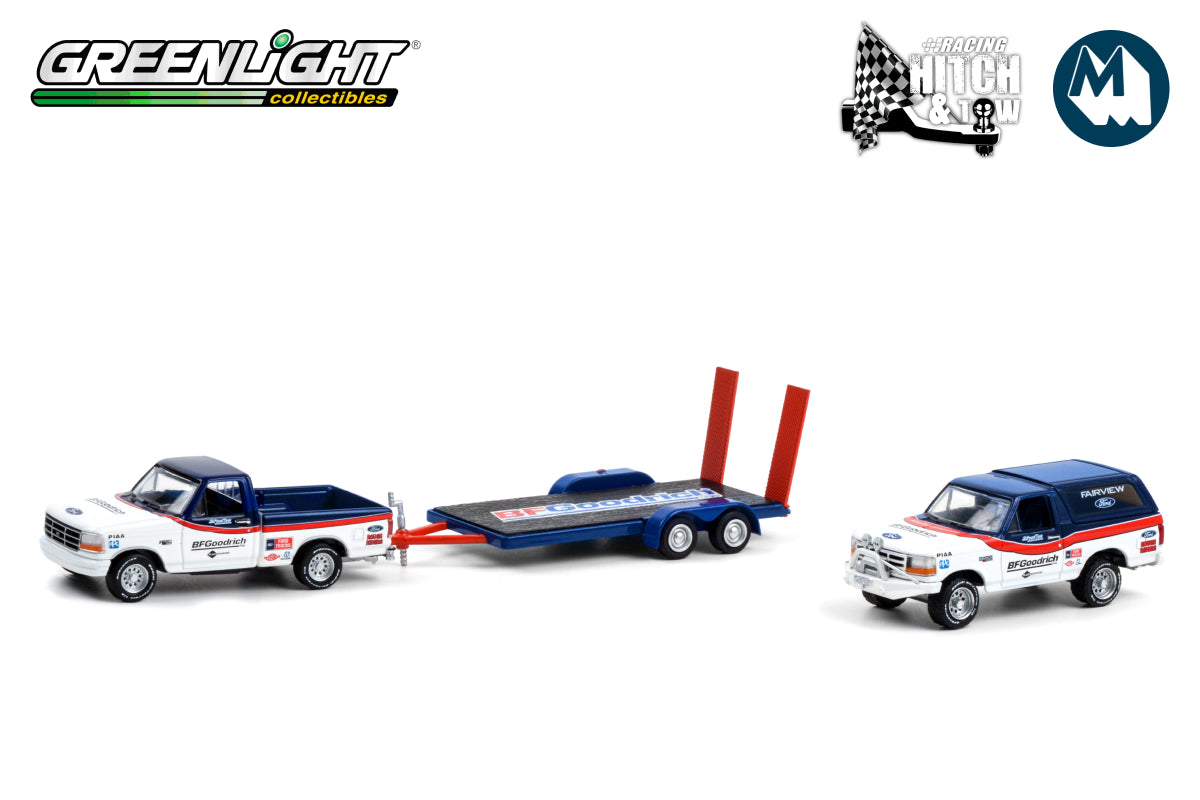 1992 Ford F-150 and 1992 Ford Bronco BFGoodrich Rough Riders on Flatbed Trailer
