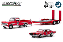 1967 Ford F-100 and 1967 Mercury Cougar Dan Gurney #98 on Flatbed Trailer