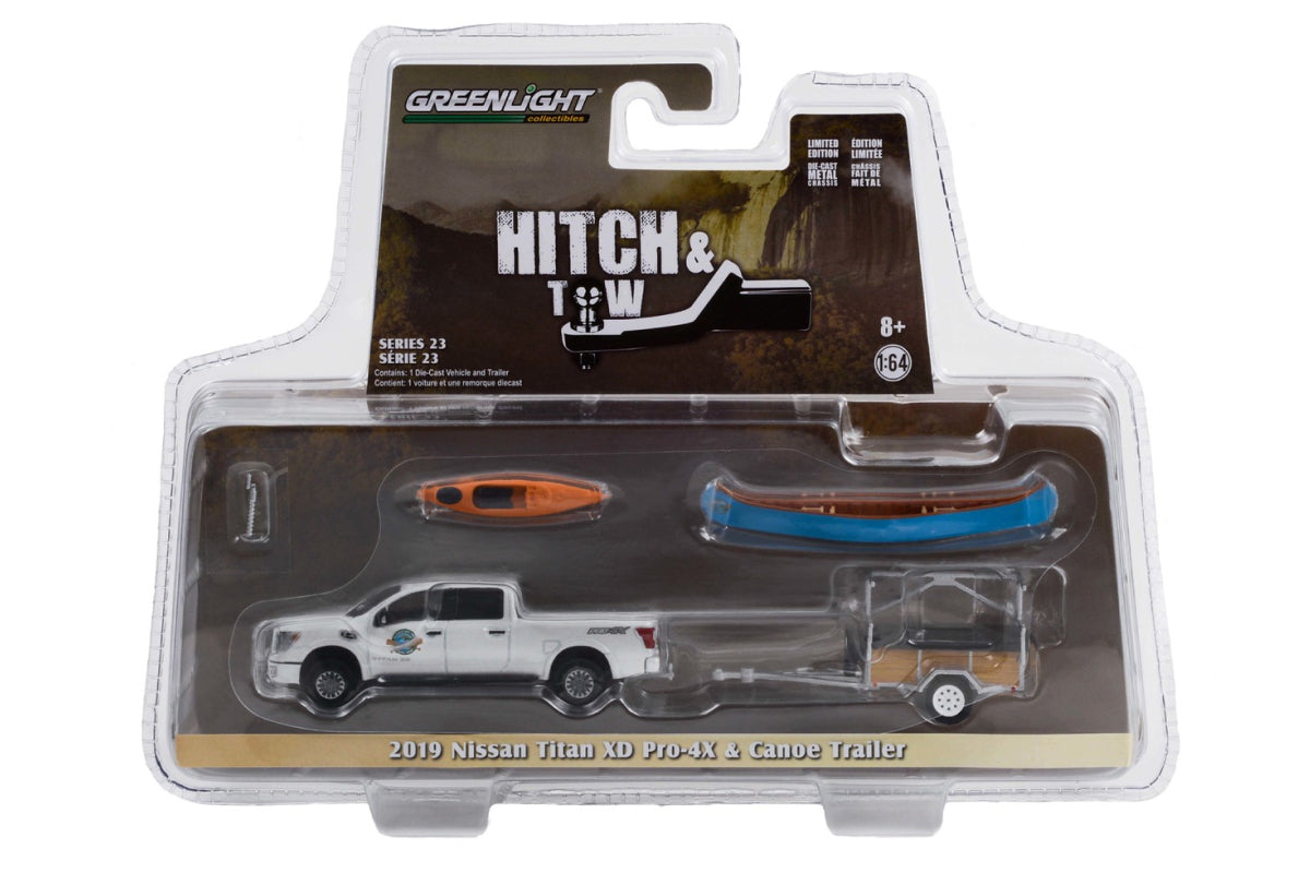 2019 Nissan Titan XD Pro-4X “Whitewater Canoe Rental” with Canoe Trailer with Canoe Rack, Canoe and Kayak