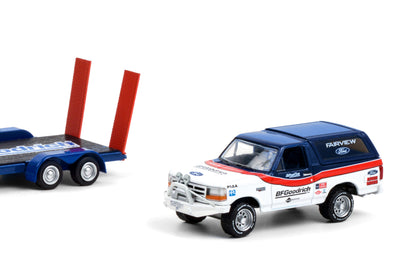 1992 Ford F-150 and 1992 Ford Bronco BFGoodrich Rough Riders on Flatbed Trailer