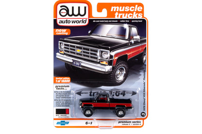 1978 Chevrolet K10 Silverado Fleetside (Gloss Black with Red Sides)