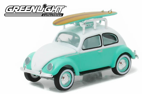 1946 Volkswagen Beetle with Roof Rack and Surfboards