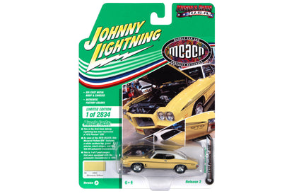 1972 Pontiac GTO (Monarch Yellow with Flat White Roof. Black Side Stripes)