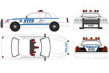 2011 Ford Crown Victoria Police New York City Police Dept (NYPD) with NYPD Squad Number Decal Sheet