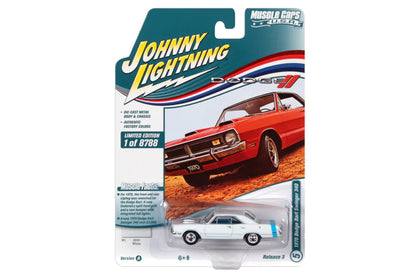 1970 Dodge Dart Swinger (White with Rear Light Blue Stripe)
