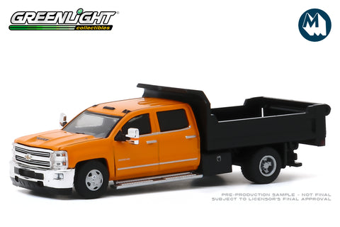 2017 Chevrolet Silverado 3500 Dually Dump Truck - Orange and Black