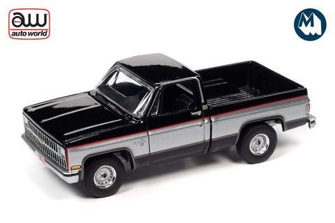 1981 Chevrolet Silverado 10 Fleetside (Midnight Black with Silver Poly on middle sides)