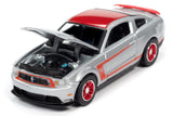2012 Ford Mustang Boss 302 Launa Seca (Silver with Red Stripes, Roof & Rear Spoiler)