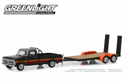 1977 Ford F-100 and Free Wheeling Stripes & Flatbed Trailer
