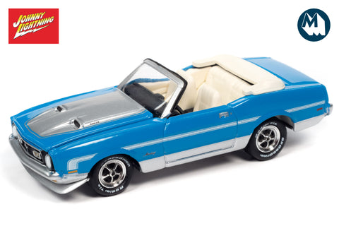 1972 Ford Mustang Convertible (Grabber Blue, Silver Stripes)