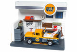 Gulf Service Station Diorama / 1959 Ford F250 Tow Truck