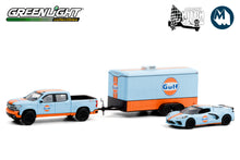 2021 Chevrolet Silverado and 2021 Chevrolet Corvette C8 Stingray Gulf Oil with Enclosed Gulf Oil Car Hauler