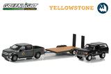 Yellowstone / 2018 Ford F-150 Montana Livestock Association with 1992 Ford Bronco Montana Livestock Association on Flatbed Trailer