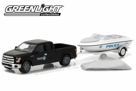 2015 Ford F-150 with Homeland Security Marine Enforcement Police Boat with Boat Trailer