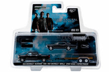 Supernatural (TV Series 2005-Current) 2015 Chevy Silverado with 1967 Chevrolet Impala Sport Sedan on Flatbed Trailer
