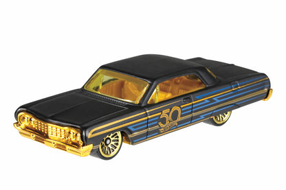 2018 Set of 6 - Hot Wheels Black & Gold (50th Anniversary)