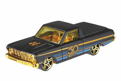 2018 Set of 6 - Hot Wheels Black & Gold (50th Anniversary)