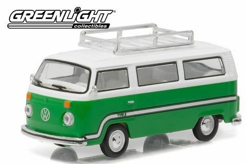 1977 Volkswagen Type 2 Bus - Sumatra Green with Roof Rack & Stripes