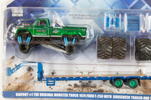 [Green Machine] Bigfoot #1 The Original Monster Truck (1979) - 1974 Ford F-250 Monster Truck on Gooseneck Trailer with Regular and Replacement 66" Tyres