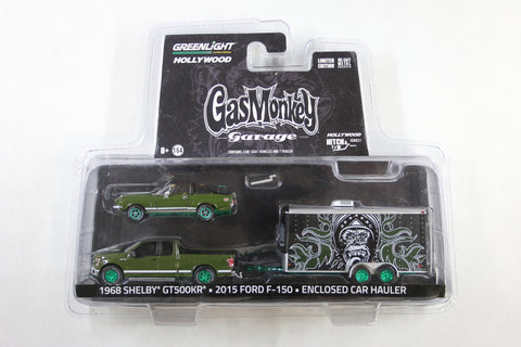 [Green Machine] Gas Monkey Garage / 2015 Ford F-150 with 1968 Shelby GT500KR Convertible in Enclosed Car Hauler