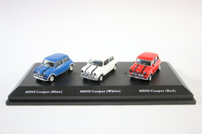 1:72 - 3 Car Mini Cooper Set (Red, White & Blue)