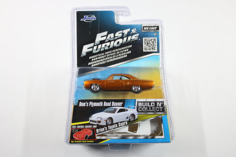 Jada Build & Collect Dom's Plymouth Road Runner & Brian's Toyota Supra