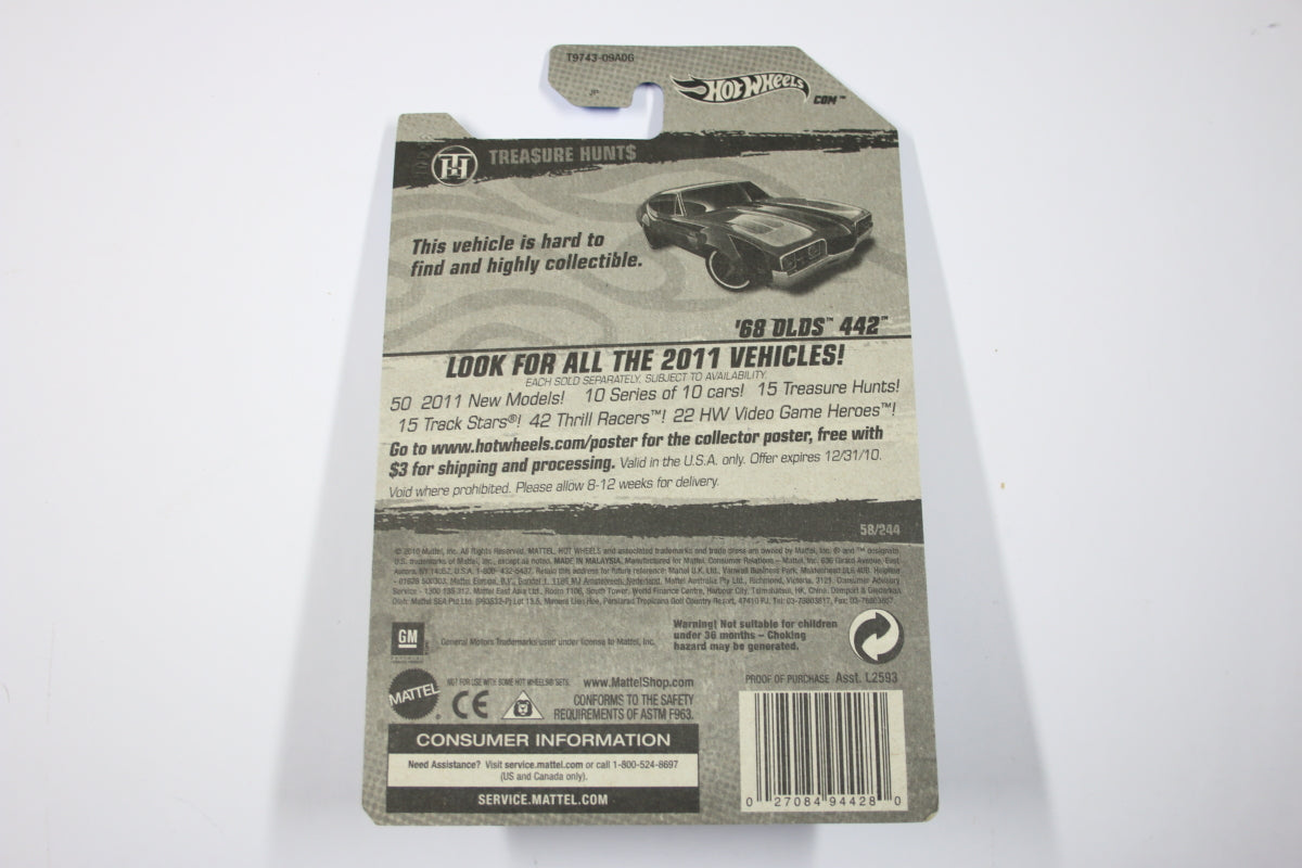 [Super] Hot Wheels 2011 Super Treasure Hunt - '68 Olds 442 (Long Card)