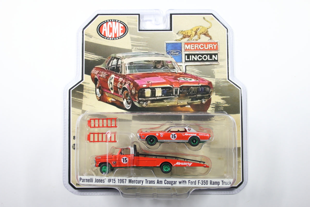 [Green Machine] Parnelli Jones' #15 1967 Mercury Trans Am Cougar with Ford F-350 Ramp Truck