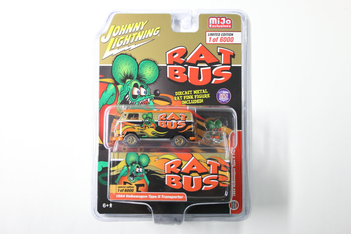 1984 Volkswagen Type II Transporter with figure - Rat Fink "Rat Bus"