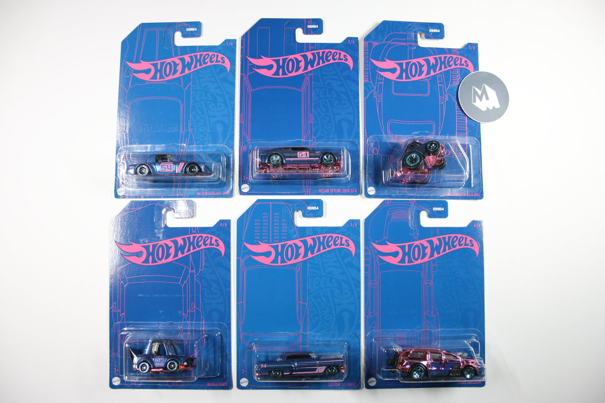 2022 Mix 2 - Set of 6 Hot Wheels Blue and Pink