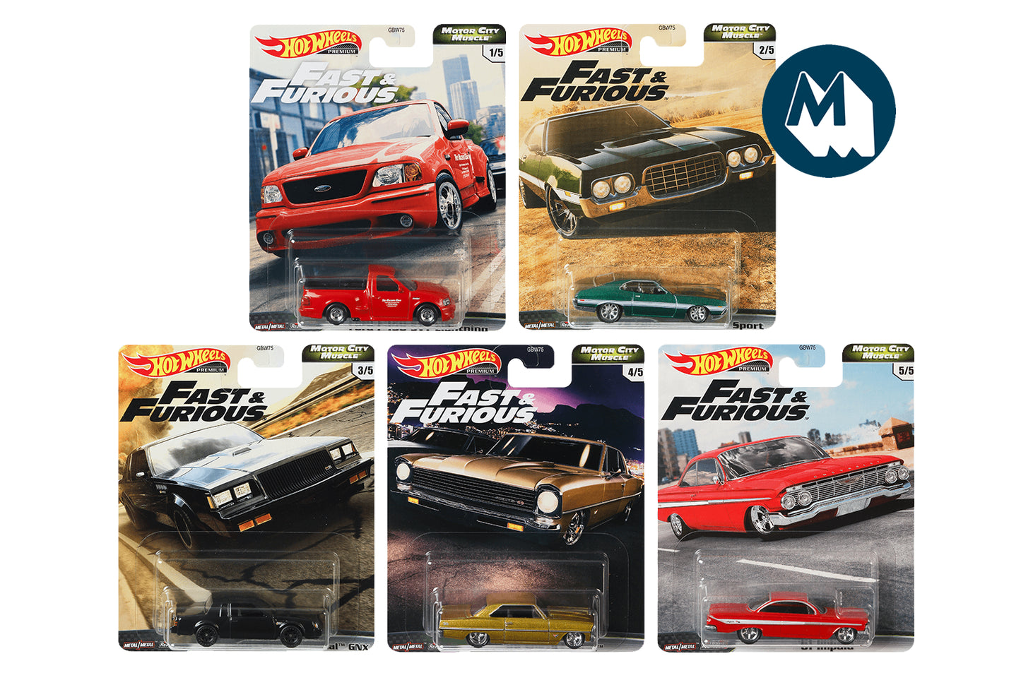 Hot Wheels Fast & Furious Premium 2020 Mix 2 Motor City Muscle / Full sets