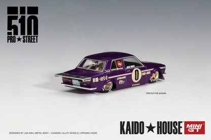#002 - Datsun 510 Pro Street - KAIDO★HOUSE x MINI GT (OG Purple)