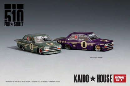 #002 - Datsun 510 Pro Street - KAIDO★HOUSE x MINI GT (OG Purple)